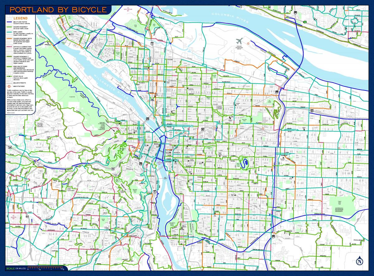 kort over Portland cykel