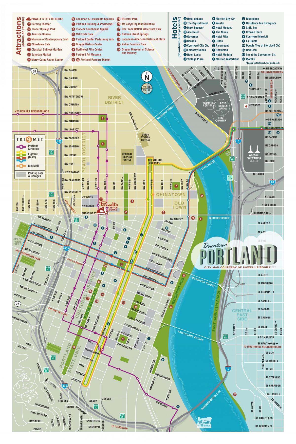 kort over besøgende Portland