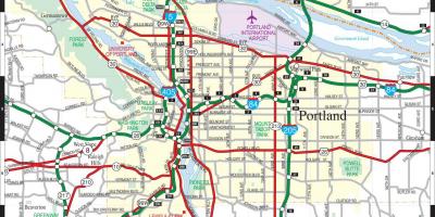 Kort af Portland og western railroad