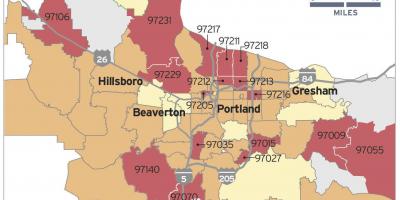 Radon kort i Portland
